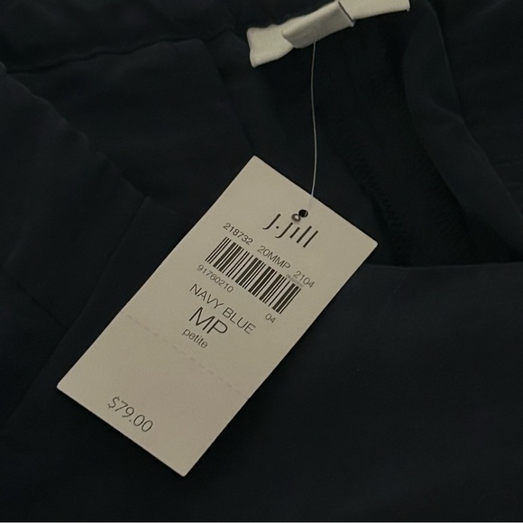 NWT J Jill navy blue cropped modal blend pants capris size M office coastal - Picture 5 of 14